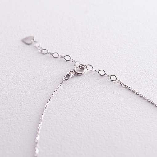 Колье в белом золоте (зеленые и белые фианиты) кол02307 5