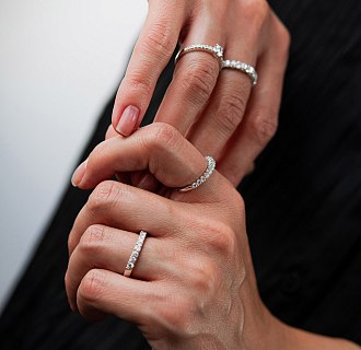 Золотое кольцо с бриллиантами кб0640lg №8