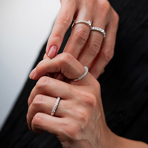 Золотое кольцо с бриллиантами кб0640lg 8