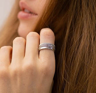Золотое кольцо "Sharon" с фианитами к08247 №2