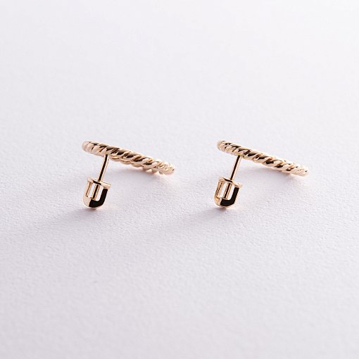 Серьги - пусеты "Триана" в желтом золоте с08282 3