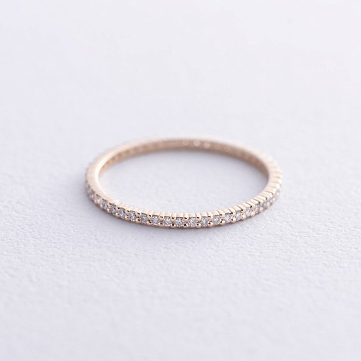 Каблучка з доріжкою діамантів (жовте золото) 217843121 3