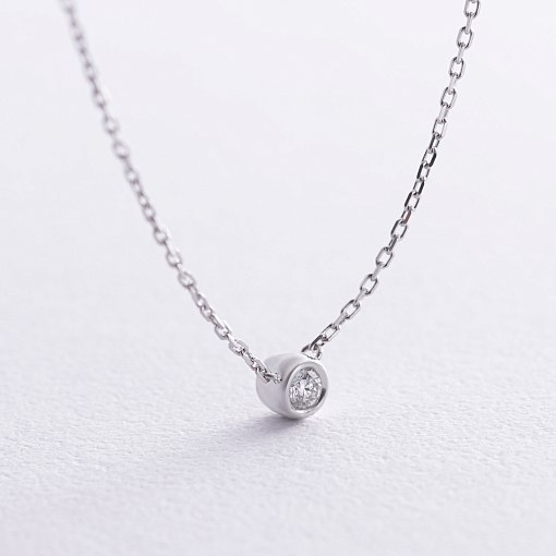 Кольє в білому золоті з діамантом 732861121