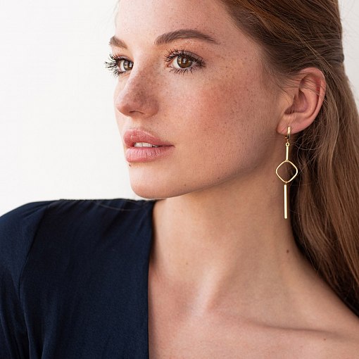 Серьги "Мелисса" в желтом золоте с07512 2