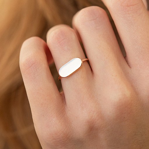 Каблучка в червоному золоті (можливе гравіювання) к07134 3