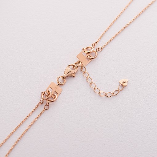 Двойное золотое колье "Монетки" с фианитами кол01405 4