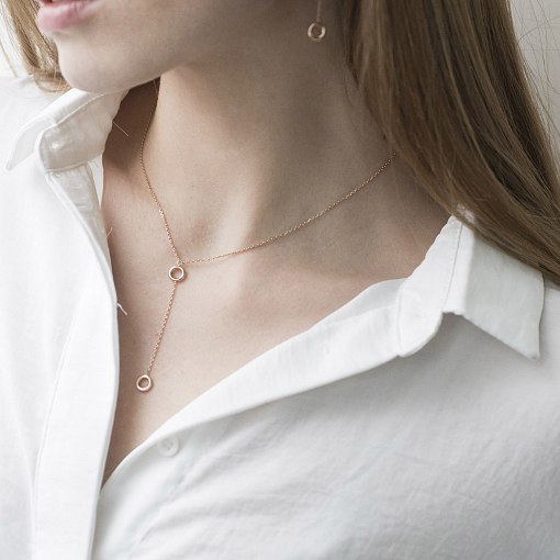 Колье "Кружочки" в красном золоте кол01838 7