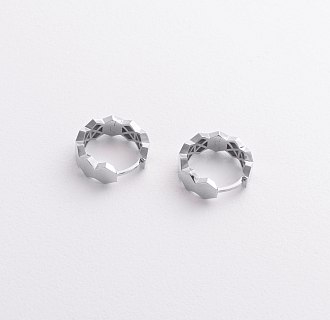 Серьги - кольца "Miranda" в белом золоте с09333 №2