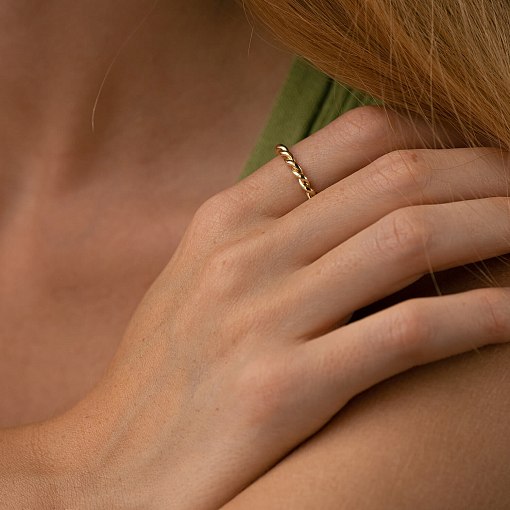 Золотое кольцо "Переплетение" к07641 5