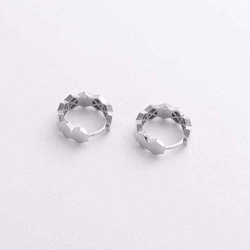 Серьги - кольца "Miranda" в белом золоте с09333 2