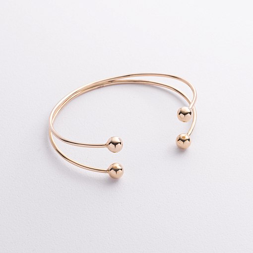 Жесткий браслет "Шарики" (желтое золото) б05593 3