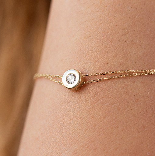 Браслет у жовтому золоті з фіанітом б04237 2