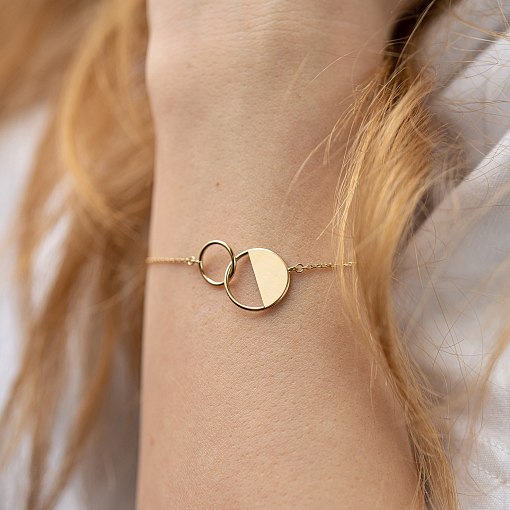 Золотой браслет "Переплетение" б04374 10