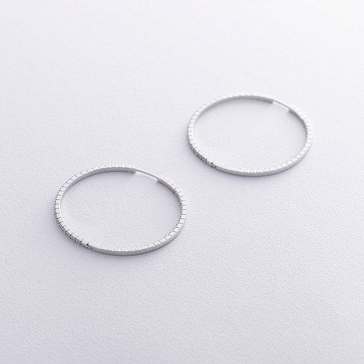 Золотые серьги - кольца с бриллиантами 313231121 3