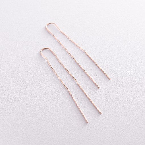 Серьги - протяжки в красном золоте с06700 5