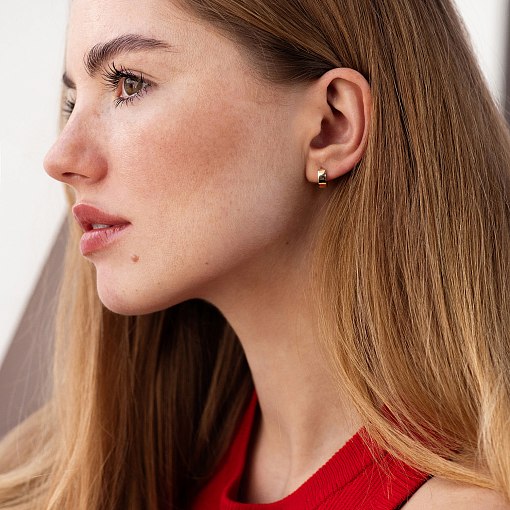 Серьги - кольца в желтом золоте mini с08822 2