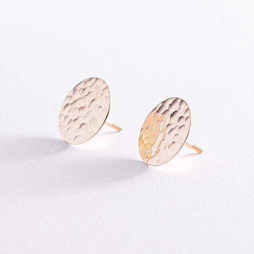 Серьги - пусеты "Теона" в желтом золоте с07803 6