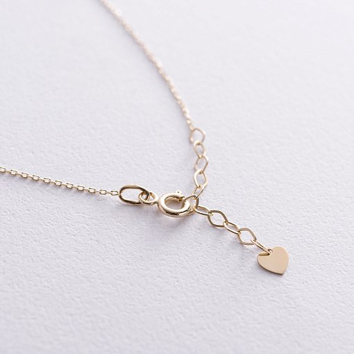 Браслет на ногу "Сердечко" в желтом золоте б05327 3