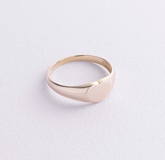 Кольцо "Сердечко" в желтом золоте к08164