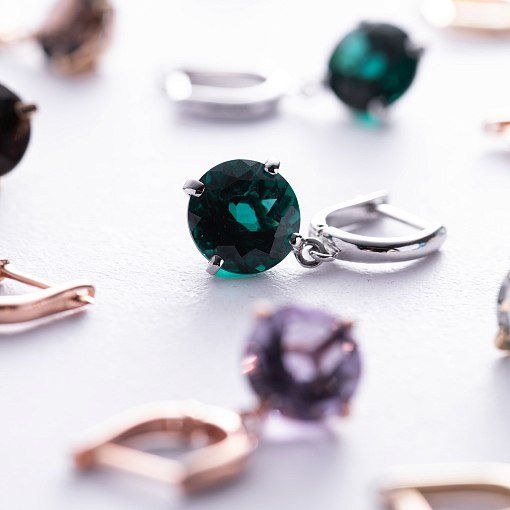 Золотые серьги "Влечение" с аметистом с05299 13