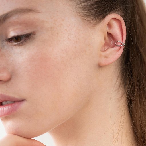 Серьга - каффа из белого золота с06379 4