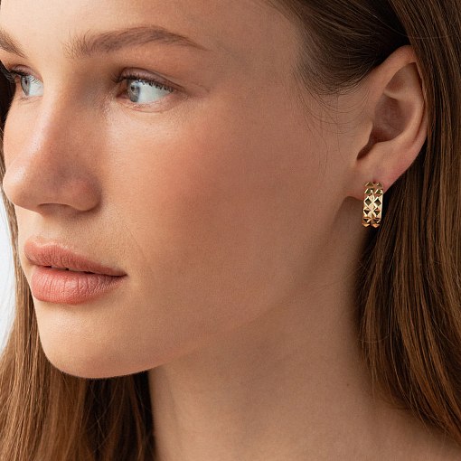 Серьги - кольца "Monika" в желтом золоте с09159 5