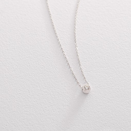 Кольє Мінімал в білому золоті кол00721 2