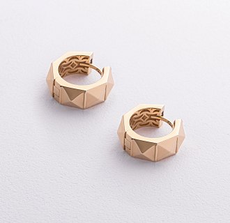 Серьги - кольца "Claire" в желтом золоте с08949 №9