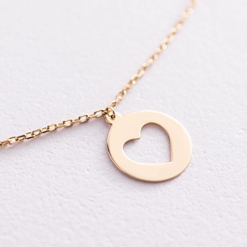 Золотой браслет "Сердечко" на ногу б04792 3