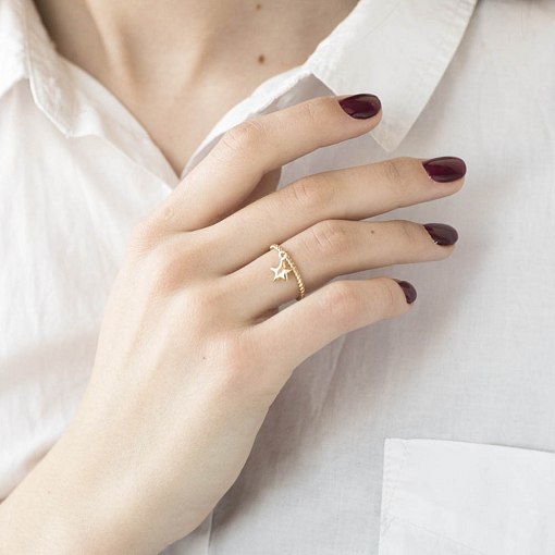 Каблучка Зірка в жовтому золоті к06113 3