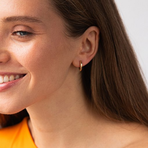 Серьги - кольца "Milley" в желтом золоте с08868 2