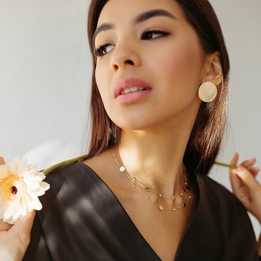 Серьги "Большие кометы" в желтом золоте с06324 12