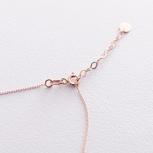 Хрестик з ланцюжком Віра в червоному золоті кол00851 4