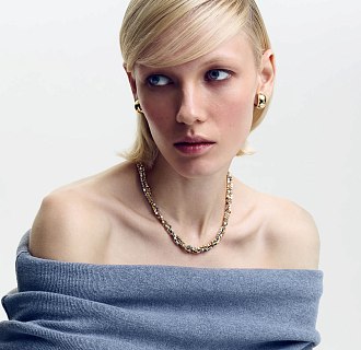 Серьги - кольца в желтом золоте с07061 №4