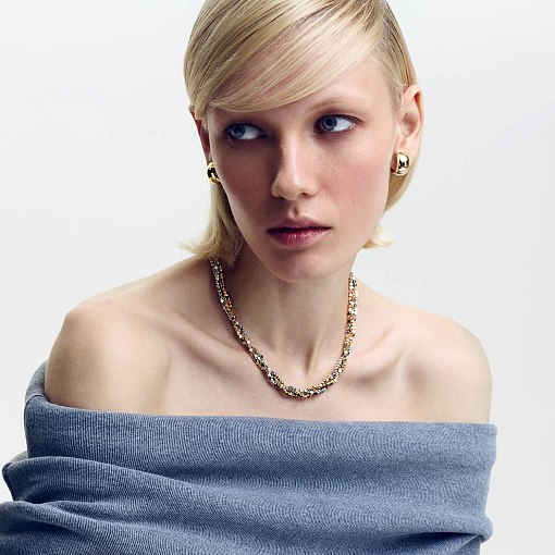 Серьги - кольца в желтом золоте с07061 4