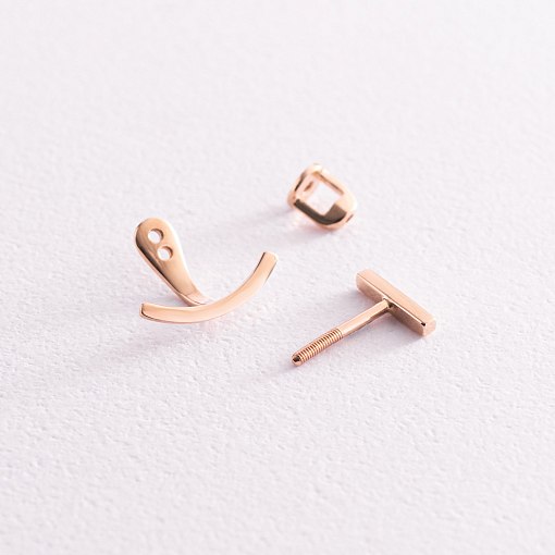 Золотые серьги - джекеты "Эмили" с07591 3