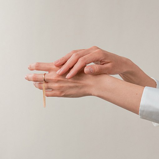 Каблучка з ланцюжками (жовте золото) к07475 16