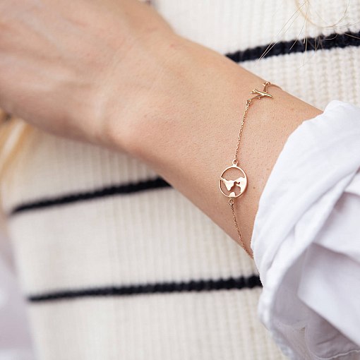 Браслет в красном золоте "Кругосветное путешествие" б04574 6