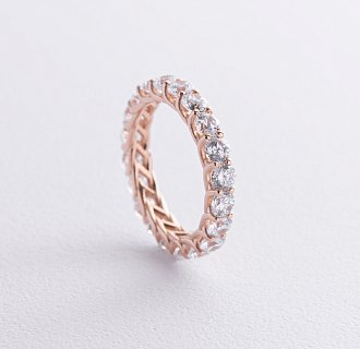 Золотое кольцо с дорожкой камней (фианиты) к08163 №2