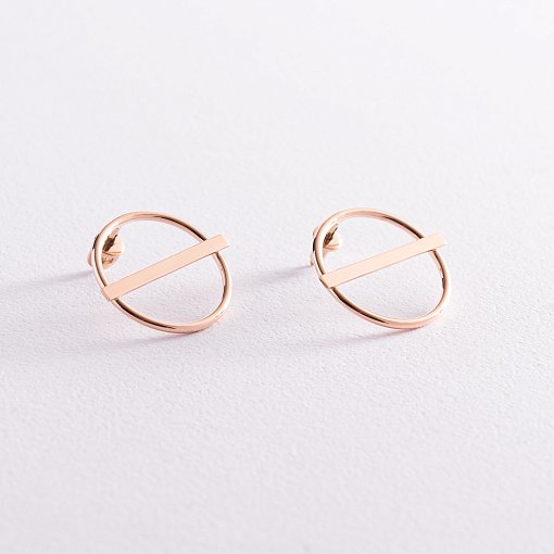 Золотые серьги - пусеты "Баланс" с07788 8