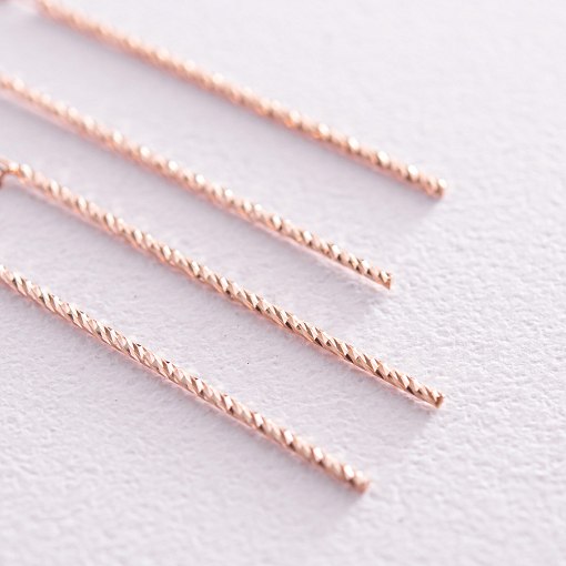 Серьги - протяжки в красном золоте с06700 4