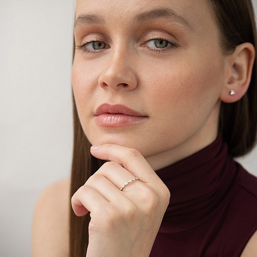 Золота каблучка з діамантами кб0596ri 2