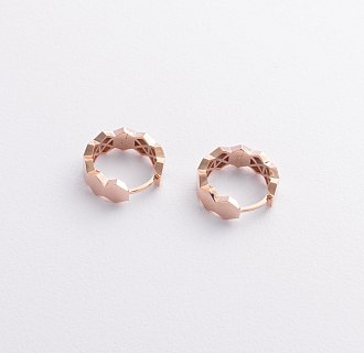 Серьги - кольца "Miranda" в красном золоте с09332 №2