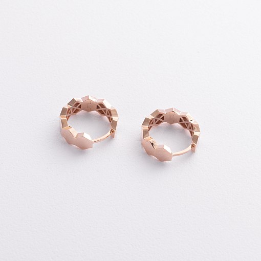 Серьги - кольца "Miranda" в красном золоте с09332 2