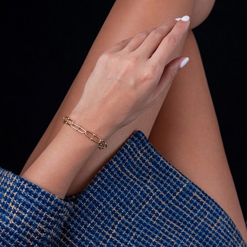 Браслет "Фантазия" в желтом золоте б04713 2