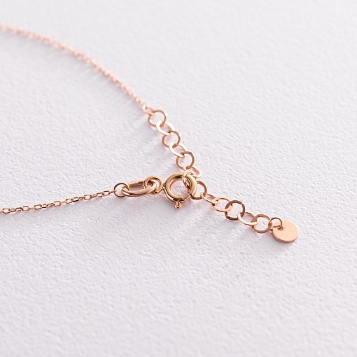 Колье с буквой "М" в красном золоте (фианиты) кол01255М 4