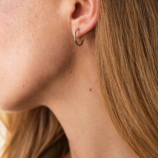 Серьги-пусеты "Келли" в белом золоте с06983 2