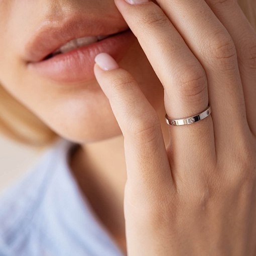 Кольцо Мерцание в белом золоте к02950 4