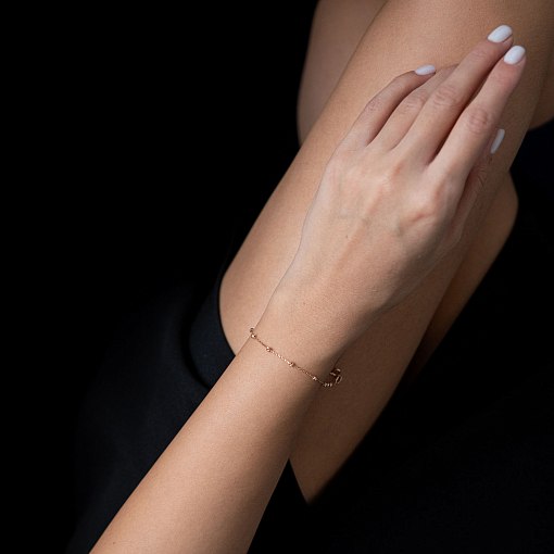 Браслет "Шарики" в красном золоте б04568 2