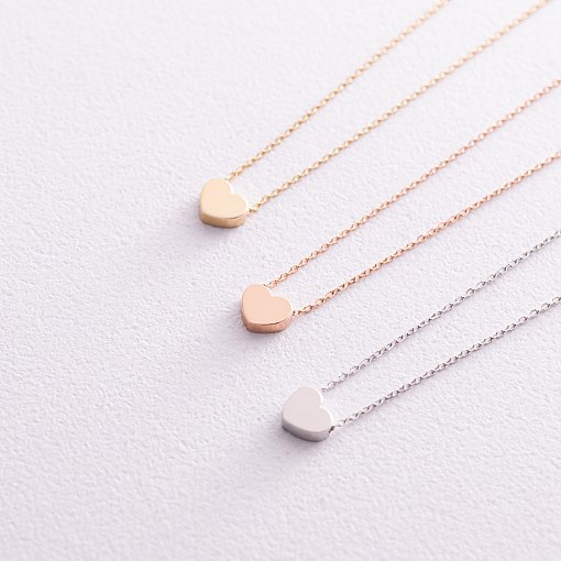 Двойное золотое колье "Шар и сердечко" кол02279 3